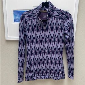 Smartwool Geometric Patterned Quarter-Zip Pullover W, M
